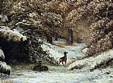 Gustave Courbet Deer Taking Shelter in Winter painting